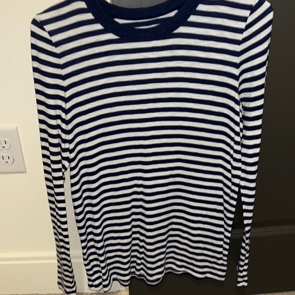 Navy blue and white shirt